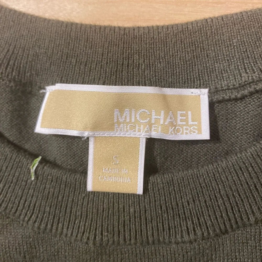 Michael Kors Olive Green Crewneck Sweater Small (QQ)